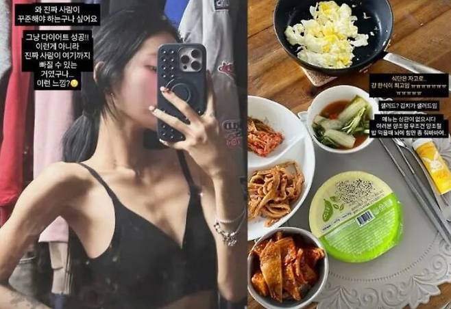 최준희가 다이어트 식단을 공개했다. 사진=최준희 인스타그램