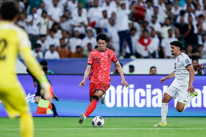 바스라국제경기장/ 남자A대표팀/ 2026 FIFA 북중미 월드컵 3차예선/ 한국 vs 이라크/ 이라크원정/ 설영우/ 사진 김정욱