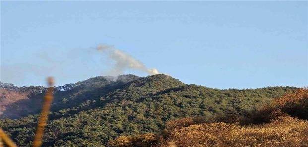 29일 오후 4시께쯤 전북 순창군 동계면 내령리 야산에서 불이 나 산림 당국이 진화 중이다. 전북도 제공