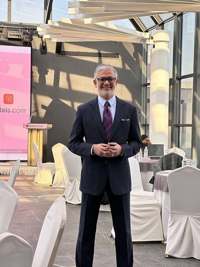 한국을 찾은 하리 나이르(Hari Nair) 호텔스닷컴 수석 부사장 겸 총괄 / 사진=권효정 여행+ 기자
