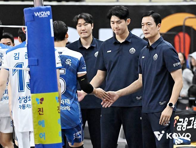 남자부 최하위에 머문 삼성화재. (KOVO 제공)