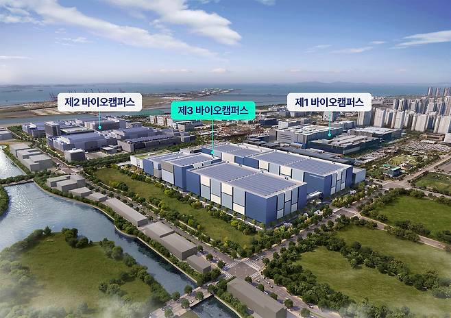 삼성바이오로직스가 인천 송도국제도시에 조성할 제3바이오캠퍼스 조감도. /회사