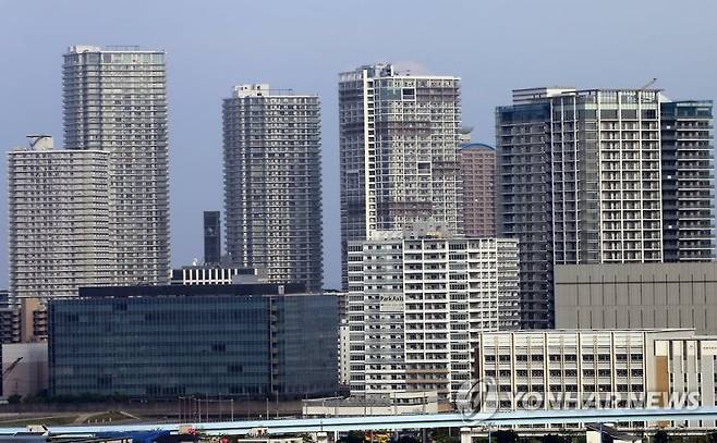 일본 도쿄 도심의 고층 아파트(일명 맨션) 풍경 거리 도시 사진=연합뉴스