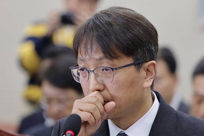 박대준 쿠팡 대표이사가 2일 서울 여의도 국회 과학기술정보방송통신위원회에서 열린 쿠팡 침해사고 관련 현안 질의에서 의원 질의를 듣고 있다. /사진=뉴스1