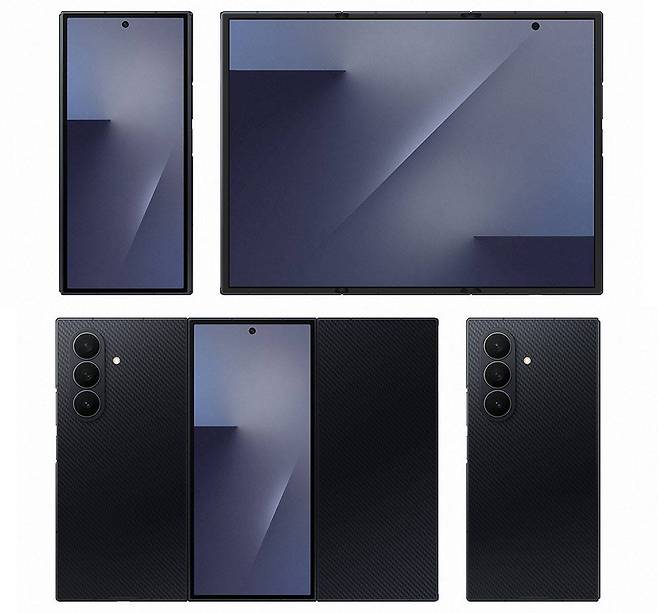 갤럭시 Z 트라이폴드 앞뒷면. 2개의 디스플레이와 5개의 카메라를 적용했다 / 출처=삼성전자