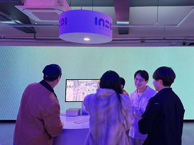 Apple 게임 쇼케이스에 마련한 '인조이' 맥 버전 시연장. 게임사 제공