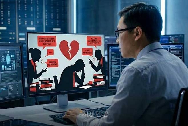 AI로 생성한 직장내 괴롭힘 이미지