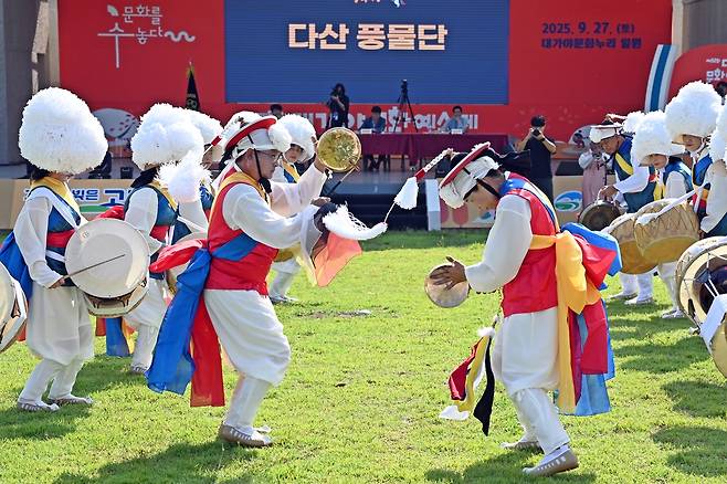 ‘다산면풍물단’이 올해 열린 ‘2025 경상북도 풍물대축제’에 고령군 대표로 출전, 영예의 장원(1위)을 차지했다. /고령군 제공