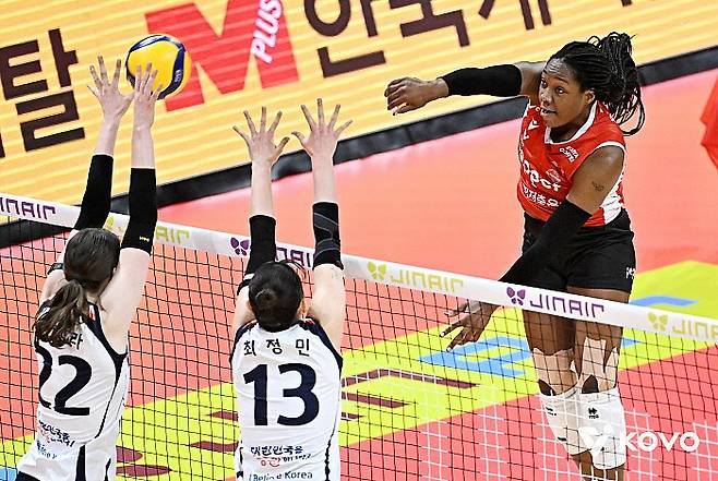 공격 중인 조이. KOVO 제공