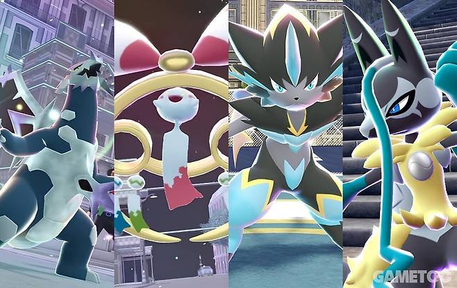 치렁과 드닐레이브, 제라오라, 루카리오 Z 등의 메가진화가 공개됐다&nbsp;(사진=포켓몬 공식 유튜브)