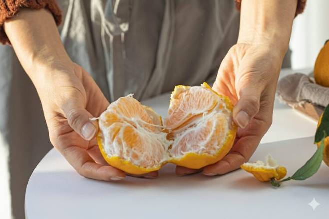 위장이 약하거나 과민성대장증후군을 겪는 사람이 귤을 너무 많이 먹으면 배탈이 날 수 있다. 사진=클립아트코리아