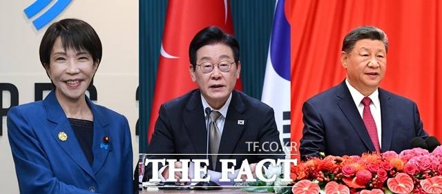 중일 갈등이 장기 국면에 진입하면서 동아시아 질서 전환에 영향을 미치고 있어 한국이 전략적 균형을 정교하게 조정해야 한다는 분석이다. 사진은 왼쪽부터 다카이치 사나에 일본 총리, 이재명 대통령, 시진핑 중국 국가주석이다. /뉴시스