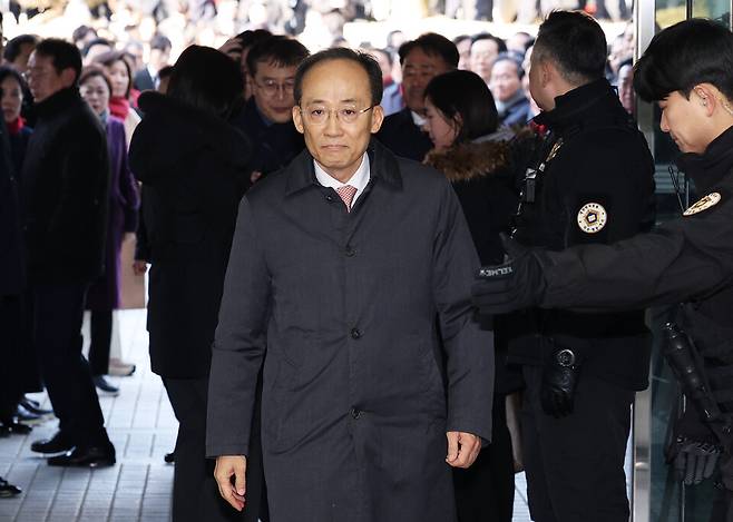 추경호 국민의힘 의원이 2일 서울 서초구 서울중앙지방법원에서 열린 구속 전 피의자 심문(영장실질심사)에 출석하고 있다. ⓒ사진공동취재단