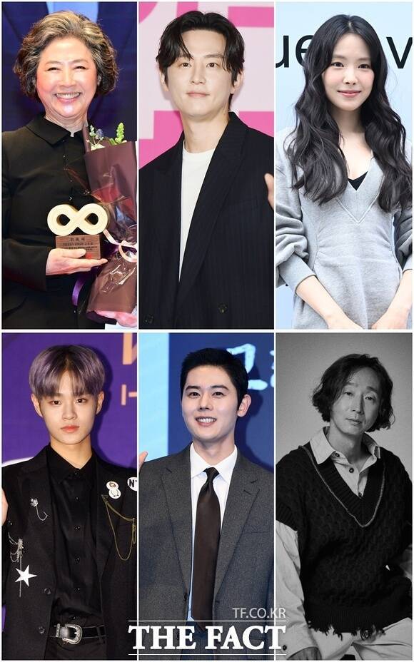 고두심 권율 손나은 전성곤 김동준 이대휘(왼쪽 위부터 시계 방향)가 새 예능 '호텔 도깨비'에 출연한다. /더팩트 DB