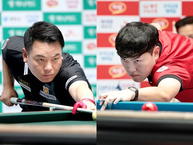 조재호(왼쪽)와 김준태가 하림 챔피언십 32강에서 격돌한다. PBA 제공