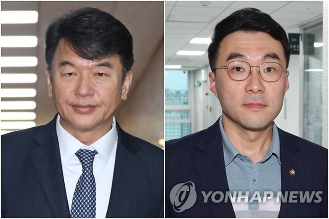 더불어민주당 문진석 원내수석부대표(왼쪽)와 김남국 대통령실 디지털소통비서관 [연합뉴스 자료사진]