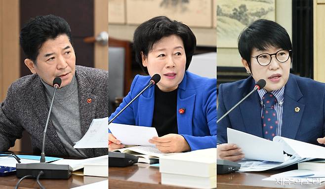 왼쪽부터 송영훈, 이경심, 홍인숙 의원. ⓒ제주의소리