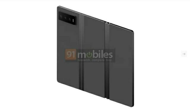 지난 9월 공개된 샤오미의 첫 3단 폴더블폰 '샤오미 믹스 트라이폴드' 렌더링 (사진=91모바일)