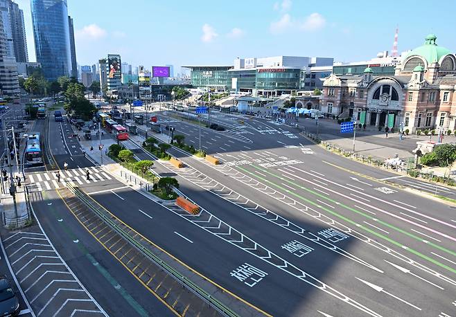 서울 중구 서울역사거리 일대. 임세준 기자