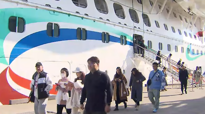 크루즈로 제주찾은 중국인 관광객