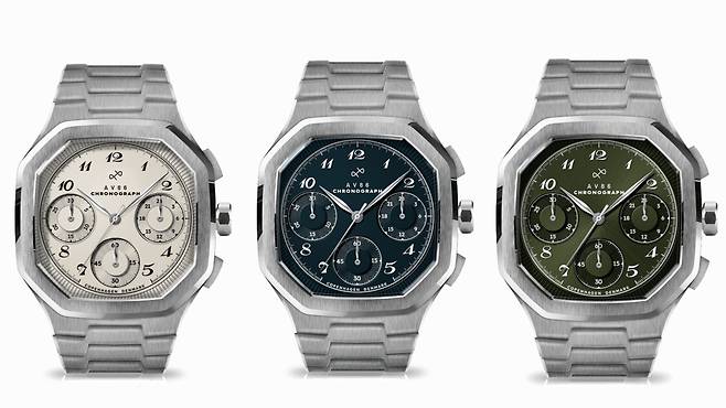 다양한 다이얼 색상의 AV86 1904 크로노그래프 시계