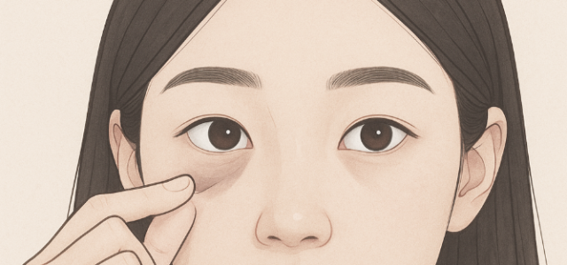 이미 다크서클이 생겼다면 눈꺼풀 피부를 부드럽게 당겨보는 ‘피부 당김 검사'로 원인을 자가 진단해볼 수 있다. 사진 제공=서울대병원