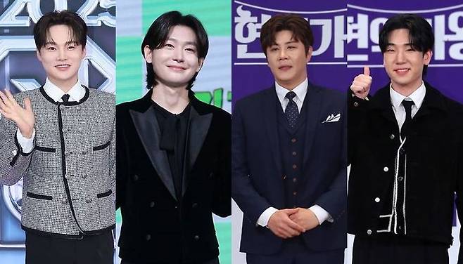 왼쪽부터 박서진, 김용빈, 진해성, 최수호