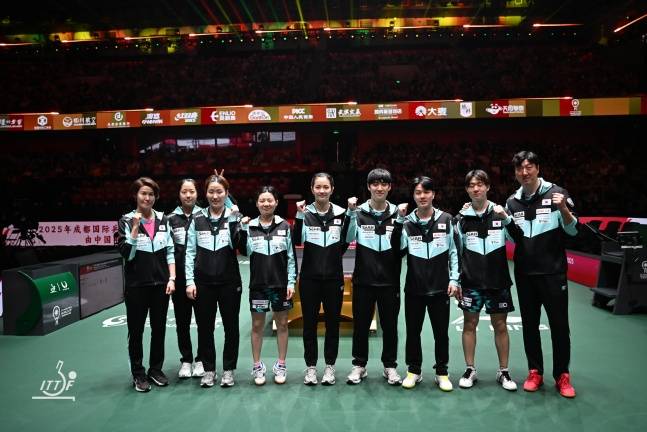 한국 탁구 국가대표팀이 2025 청두 국제탁구연맹(ITTF) 혼성 팀 월드컵에 출전했다. /사진=대한탁구협회 제공