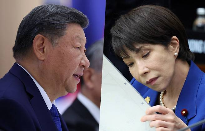시진핑 중국 국가주석, 다카이치 사나에 일본 총리. (사진 = 연합뉴스)