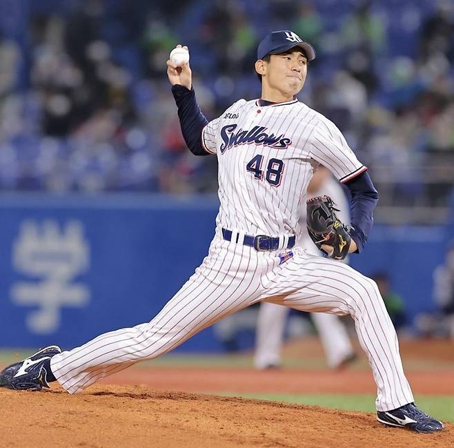 키움의 아시아쿼터 최유력 후보인 NPB 야쿠르트 출신의 투수 가나쿠보 유토. 사진 | 가나쿠보 SNS