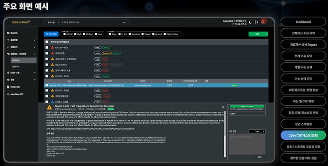 수지비내 포함된 점검 테스트 결과 예시. 사진=인더포레스트