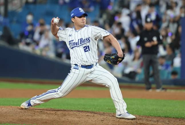 오승환이 은퇴 경기에서 역투를 펼치고 있다. /사진=삼성 라이온즈 제공