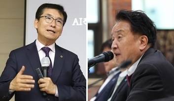 윤건영 충북교육감(왼쪽), 김영환 지사.