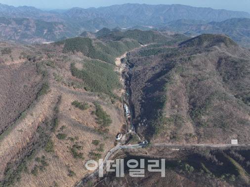 드론으로 촬영한 경북 영덕의 창수 전시림 전경 . (사진=영덕국유림관리소 제공)
