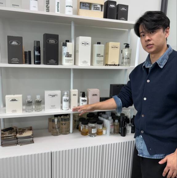 제품 기능을 설명 중인 김우빈 프리랜드 대표./사진=이민호기자