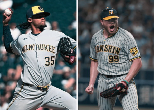 엘빈 로드리게스와 제레미 비슬리(사진=롯데)