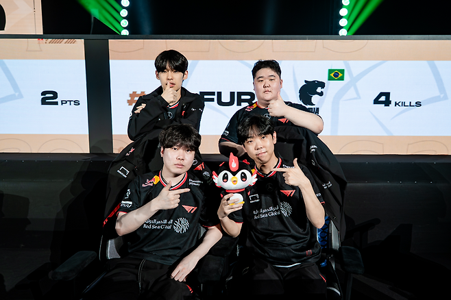 A조 3위로 그랜드 파이널 진출에 성공한 T1(제공=크래프톤).