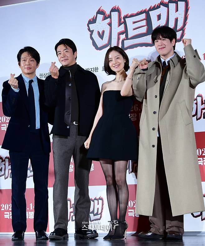 배우 박지환(왼쪽부터), 권상우, 문채원, 표지훈. <강영국 기자>