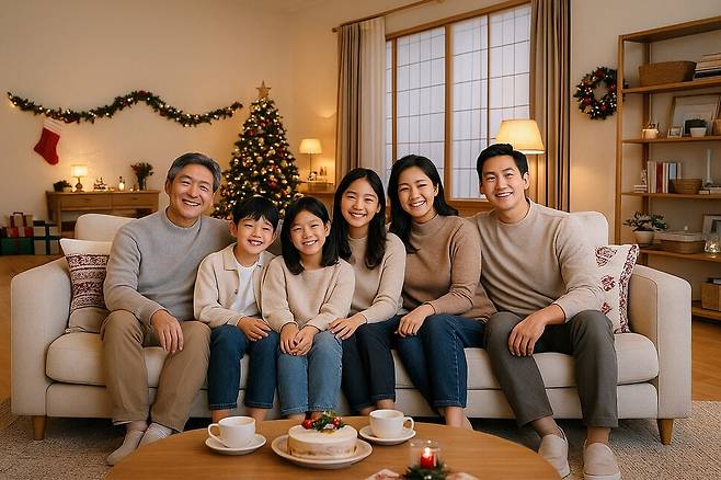 송년 모임 사진 사례. 에이아이(AI)를 활용한 작품. 김성주 제공