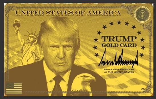 미국 정부가 공개한 '트럼프 골드카드' 도안.  /사진=트럼프 골드카드 공식 사이트 캡처