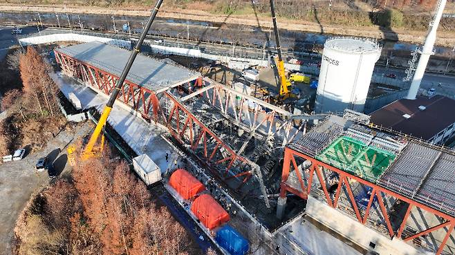 붕괴 사고가 벌어진 광주 도서관 신축 현장 모습. 광주시소방본부 제공
