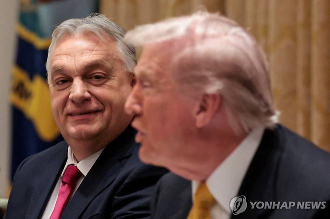오르반 헝가리 총리와 트럼프 미국 대통령 [로이터 연합뉴스 자료사진. 재배포 및 DB 금지]