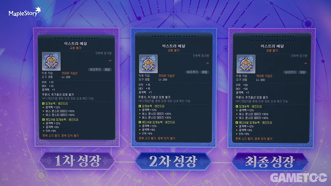 세 단계로 나뉜다 (사진=메이플스토리 유튜브)