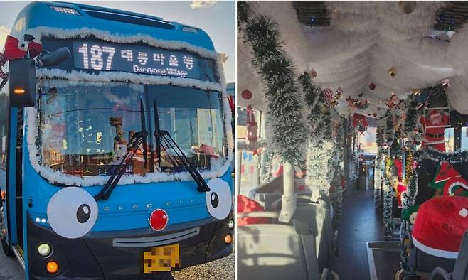 산타버스 내외부 모습. 사회관계망서비스 캡처