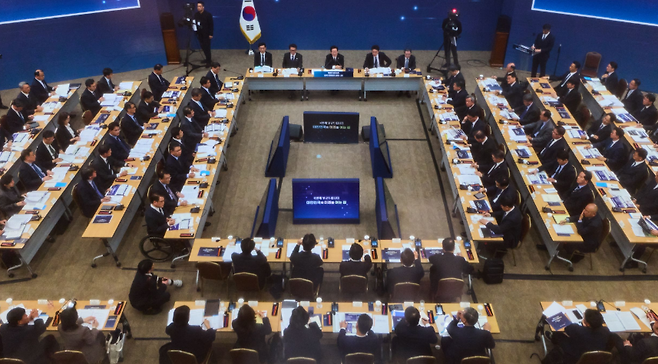 12일 열린 정부 각 부처별 업무보고 현장. (대통령실)