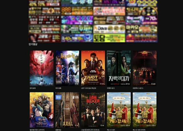 누누티비가 폐쇄된 이후에도 여전히 새로운 불법 스트리밍 플랫폼이 운영 중이다. 사진=불법 스트리밍 플랫폼 화면 캡처