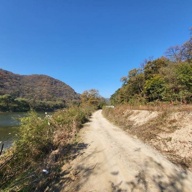 지난 2일 청추지방법원 경매1계에 나온 진천군 초평면 연담리의 임야 665.8평. 사진 제공=지지옥션