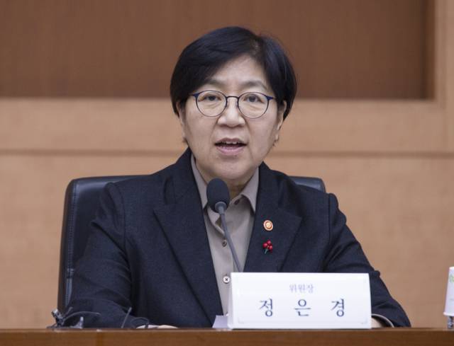▲ 정은경 보건복지부 장관이 15일 서울 종로구 정부서울청사에서 열린 2025년 제7차 국민연금기금운용위원회에서 발언하고 있다. 2025.12.15 [보건복지부 제공. 재판매 및 DB 금지]