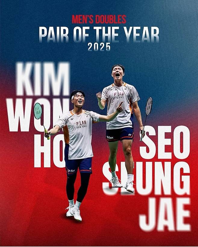 Seung-jae Seo and Won-ho Kim were named Men's Doubles Players of the Year. BWF Official