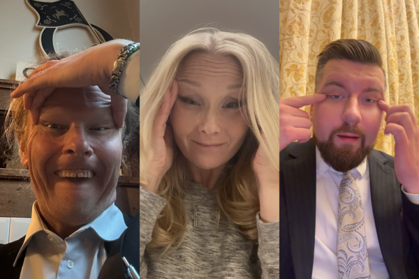 미스 핀란드가 인종차별로 자격을 박탈당하자 여당 의원들이 항의하며 단체로 ‘눈 찢기’ 사진을 올리고 있다. 왼쪽부터 핀란드 국회의원 유호 에롤라(Juho Eerola), 카이사 가레데브(Kaisa Garedew), 세바스티안 튕퀴넨. SNS 갈무리